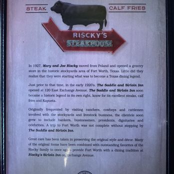 Riscky's Steakhouse - Menu - Steakhouses Near Me - Fort Worth, Texas Riscky's Steakhouse - Menu - Steakhouses Near Me - Fort Worth, Texas