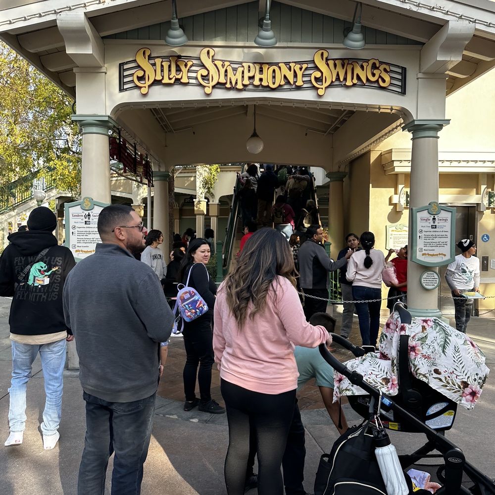 Silly Symphony Swings - Getting in line - Amusement Parks Near Me - Anaheim, California Silly Symphony Swings - Getting in line - Amusement Parks Near Me - Anaheim, California