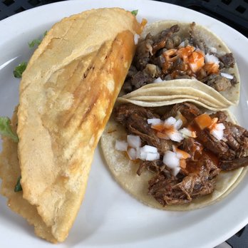 Nacho's Mexican Grill - An empanada (more like a taco with a fried tortilla stuffed with your choice of meat) and tacos with no salsa (everything contains cilantro) - Mexican Near Me - Hopkins, Minnesota Nacho's Mexican Grill - An empanada (more like a taco with a fried tortilla stuffed with your choice of meat) and tacos with no salsa (everything contains cilantro) - Mexican Near Me - Hopkins, Minnesota