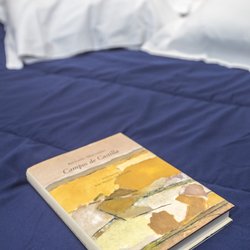 Hostal Vitorina - Detalle de un libro de Antonio Machado sobre la cama de Hostal Vitorina en Soria