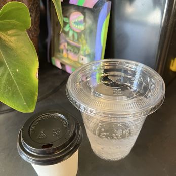 The Greenroom - Perfect presentation of takeout espresso, with a side of soda water. The espresso is chef's kiss! - Coffee & Tea Near Me - Huntsville, Alabama The Greenroom - Perfect presentation of takeout espresso, with a side of soda water. The espresso is chef's kiss! - Coffee & Tea Near Me - Huntsville, Alabama