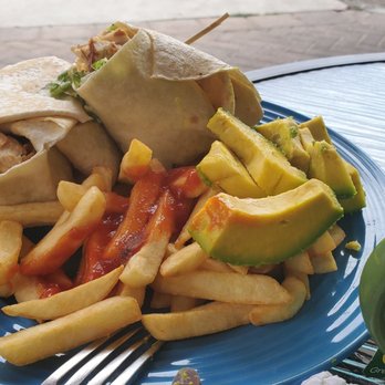 East Ocean Cafe - Grilled chicken Cesar salad wrap with fries.. (we brought our own avocado.. Off our tree lol) - Breakfast & Brunch Near Me - Boynton Beach, Florida East Ocean Cafe - Grilled chicken Cesar salad wrap with fries.. (we brought our own avocado.. Off our tree lol) - Breakfast & Brunch Near Me - Boynton Beach, Florida