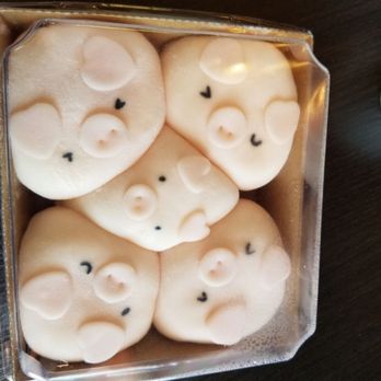 Lucky Sakura - My purchase of a set of Piggy mochi with popping peach boba - Desserts Near Me - West Covina, California Lucky Sakura - My purchase of a set of Piggy mochi with popping peach boba - Desserts Near Me - West Covina, California