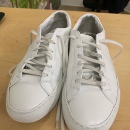White common projects; did not ask them to wash the laces White common projects; did not ask them to wash the laces