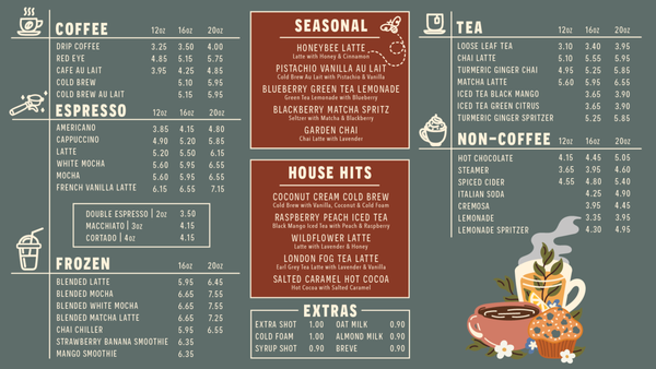 Menu photo 1 Fiddleheads Coffee Grafton, WI