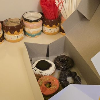 Friendly Donuts - Ube Flan donut Pistacho strawberry croissant Ube mochi Ube glazed donut - Donuts Near Me - Orange, California
