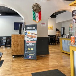 the inside of a restaurant