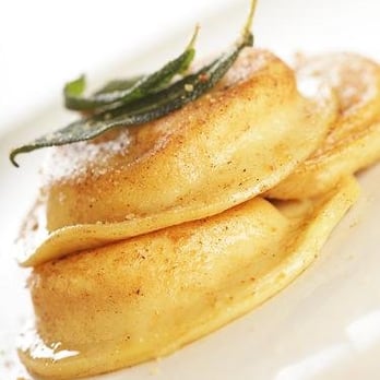 Quattro Caffe - pumpkin ravioli, brown butter, sage...divine! - Italian Near Me - Costa Mesa, California