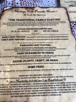 Menu photo 1 Heritage Farm Pancake House Sanbornton, NH Menu photo 1 Heritage Farm Pancake House Sanbornton, NH