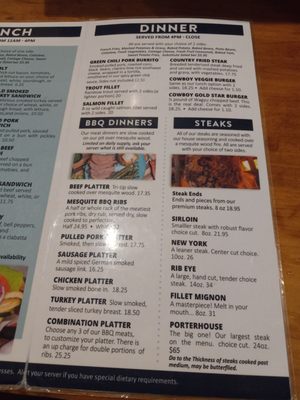 Menu photo 3 Cowboy’s Smokehouse Panguitch, UT Menu photo 3 Cowboy’s Smokehouse Panguitch, UT
