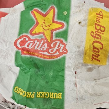 Carl's Jr - Blood on wrappers? I was told paint? Why is there paint on food products. Does not look like ink. - Fast Food Near Me - Elk Grove, California