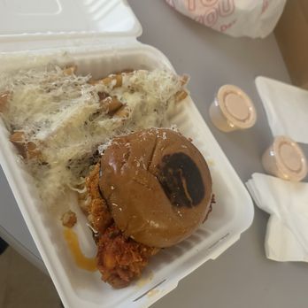 Imagination On Fire - Spicy chicken sandwich with truffled fries! - Burgers Near Me - Napa, California Imagination On Fire - Spicy chicken sandwich with truffled fries! - Burgers Near Me - Napa, California