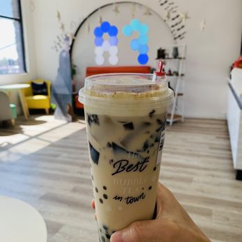A Tea 7 - Milk tea with cheese foam, boba, grass jelly - Bubble Tea Near Me - San Diego, California
