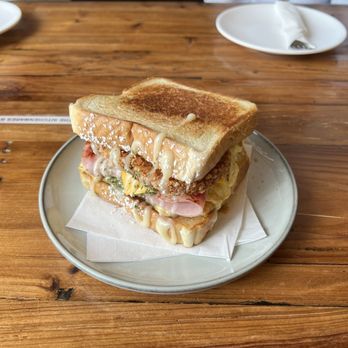 Cafe HwaSan - Seoul Ham and Egg Toast unwrapped - Korean Near Me - Plano, Texas