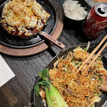 Gaijin - Shrimp Osaka Style Okonomiyaki Pork Yakisoba Plate - Japanese Near Me - Chicago, Illinois Gaijin - Shrimp Osaka Style Okonomiyaki Pork Yakisoba Plate - Japanese Near Me - Chicago, Illinois