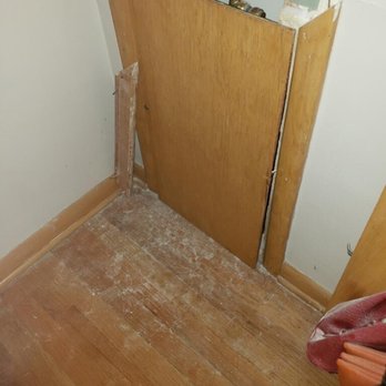 EZ Acceptance Builders - The inside of the closet which also is now leaking that leads to the tub - General Contractors Near Me - Akron, Ohio