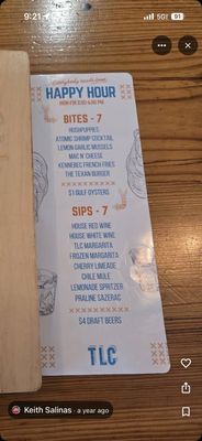 Menu photo 1 TLC Austin Austin, TX
