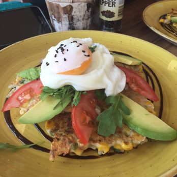 Corner Brew - Haloumi corn fritters defeated by too much onion - Cafes Near Me - Engadine, NSW