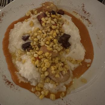 Red Drum Restaurant - Seared Scallops with creamy grits and corn salsa - Seafood Near Me - Mount Pleasant, South Carolina