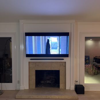 David AV Installations - Tv mounted above fireplace. - TV Mounting Near Me - Los Angeles, California David AV Installations - Tv mounted above fireplace. - TV Mounting Near Me - Los Angeles, California