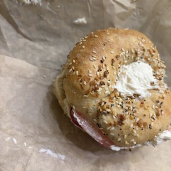 Meshuggah Bagels - Everything bagel with lox schkmear - Seafood Near Me - Kansas City, Missouri Meshuggah Bagels - Everything bagel with lox schkmear - Seafood Near Me - Kansas City, Missouri