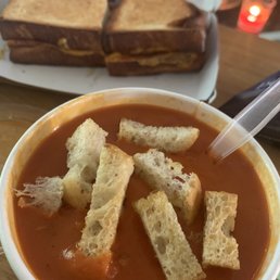 Tomato soup and grilled cheese sandwich. Perfect for fall!