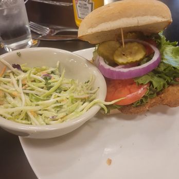 Gella's Diner & Lb Brewing - Pork tender sandwich and coleslaw. - American Near Me - Hays, Kansas Gella's Diner & Lb Brewing - Pork tender sandwich and coleslaw. - American Near Me - Hays, Kansas
