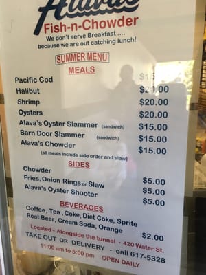 Menu photo 6 Alava's Fish-n-Chowder Ketchikan, AK