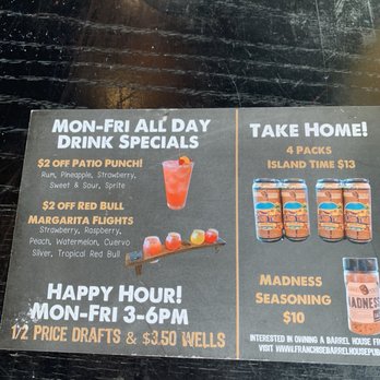 Barrel House - Menu May 2024 - American Near Me - Dubuque, Iowa