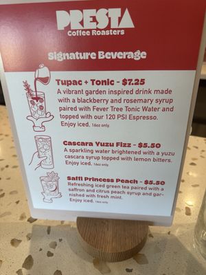Menu photo 1 Presta Coffee Roasters Tucson, AZ Menu photo 1 Presta Coffee Roasters Tucson, AZ