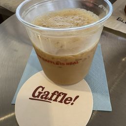 Cold brew vanilla oat milk latte