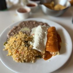 Tequila’s Town - I got the lunch version of the enchiladas for $9. Large serving and excellent price!