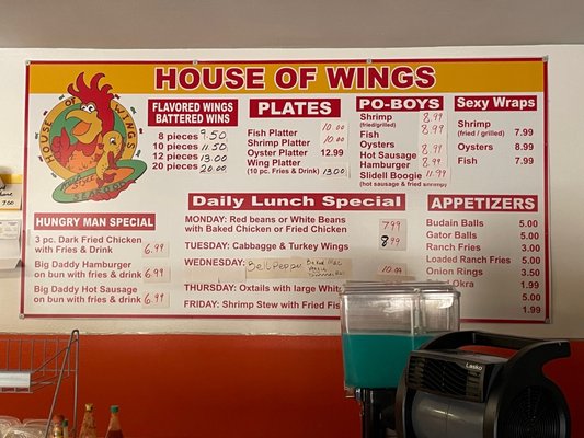 Menu photo 1 House of wings Slidell, LA Menu photo 1 House of wings Slidell, LA