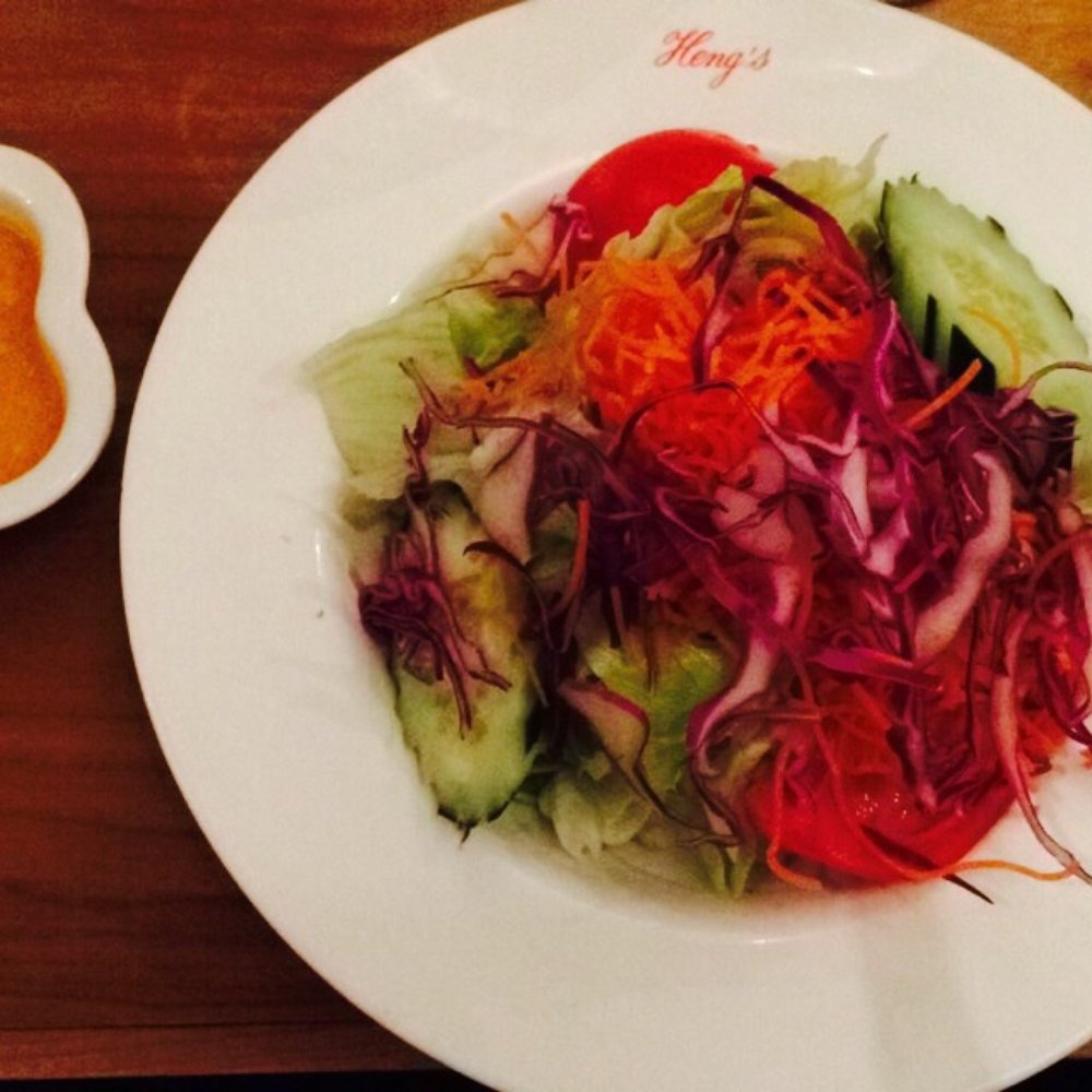 Heng's Thai Cuisine - Green Salad with Ginger Dressing. - Thai Near Me - Springfield, Pennsylvania Heng's Thai Cuisine - Green Salad with Ginger Dressing. - Thai Near Me - Springfield, Pennsylvania