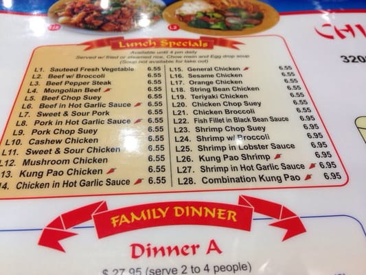 Menu photo 5 China One Restaurant Temecula, CA