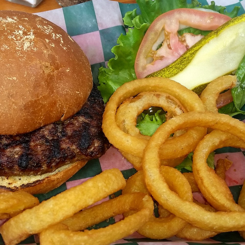 The Cottage - Build your own burger and side of rings. - Bars Near Me - Crystal Lake, Illinois
