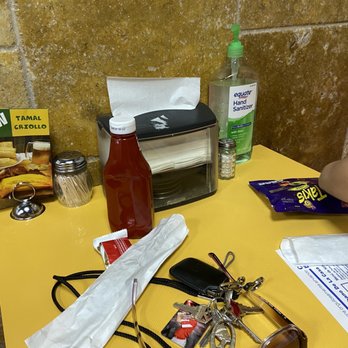Latin Cuban Cafeteria - Sanitizer at every booth - Cuban Near Me - Hialeah, Florida