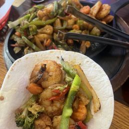 Shrimp fajitas
