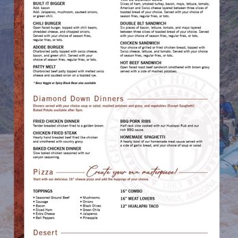 Diamond Creek Restaurant - Current Menu 06/2023 (p.3 of 3) - American Near Me - Peach Springs, Arizona