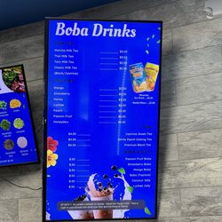 Menu for drinks