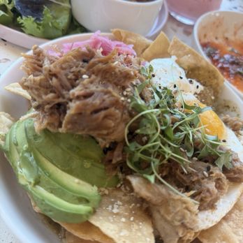 Box St. All Day - Chilaquiles with Shredded Pork - Breakfast & Brunch Near Me - San Antonio, Texas