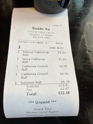 Menu photo 1 Sushi Yu Riverton, UT Menu photo 1 Sushi Yu Riverton, UT