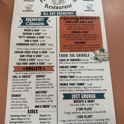 Parsons Family Restaurant - Menu