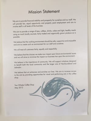 Menu photo 2 Two Whales Coffee Shop Port Rexton, NL