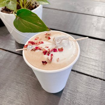 Hatchet Coffee - Rose and pistachio latte - Coffee Roasteries Near Me - Boone, North Carolina Hatchet Coffee - Rose and pistachio latte - Coffee Roasteries Near Me - Boone, North Carolina