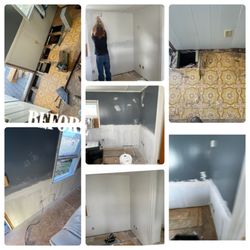 Backwoods Handymen - Before and during Trailer remodel.