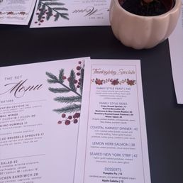 Thanksgiving menu Thanksgiving menu