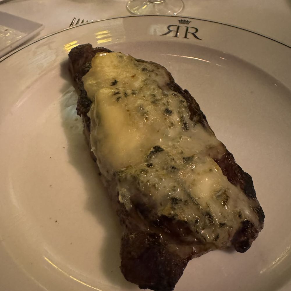 Roots Steakhouse - yes a steak with blue cheese sauce; would a spring of parsley killed them ? - Steakhouses Near Me - Ridgewood, New Jersey