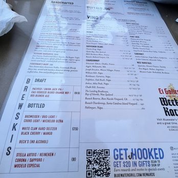 Bluewater Grill - Menu - Seafood Near Me - Avalon, California