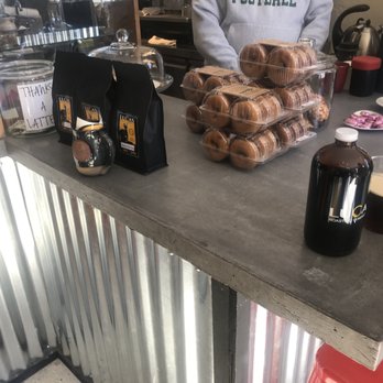 Lucas Roasting Company - my purchase to the left and they offer donuts from Chichester General Store which are super yummy, great pairing - Coffee Roasteries Near Me - Wolfeboro, New Hampshire
